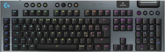 Logitech G G915 X LIGHTSPEED Tastiera gaming wireless a profilo ribassato, copritasti in PBT bicomponente, tasti completamente programmabili, switch GL Brown Tactile - PC/Mac, ITA QWERTY - Nero