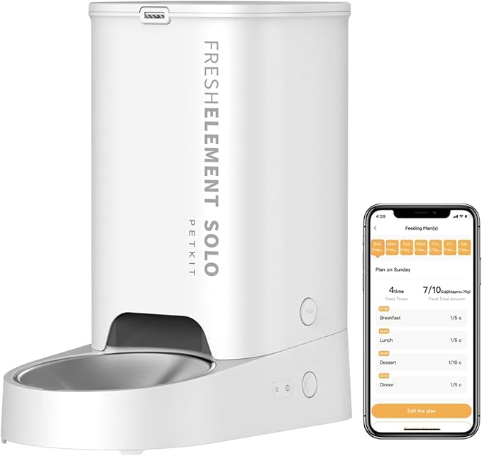 PETKIT Distributore Automatico Cibo Gatti, 3L Distributore Automatico Cibo Cani,2.4G WiFi,1-10 Pasti,1-15 Giorni,Ciotola in Acciaio Inox 304,Tecnologia Fresh Lock
